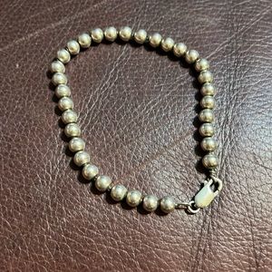 Sterling Silver Bead Bracelet 9”